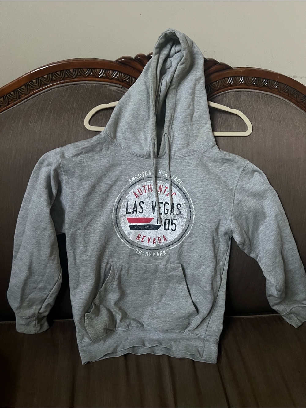 Las Vegas Gray Hooded Sweatshirt - Casual Men's Pullover
